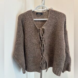 Simons Mohair Knit Bow Cardigan